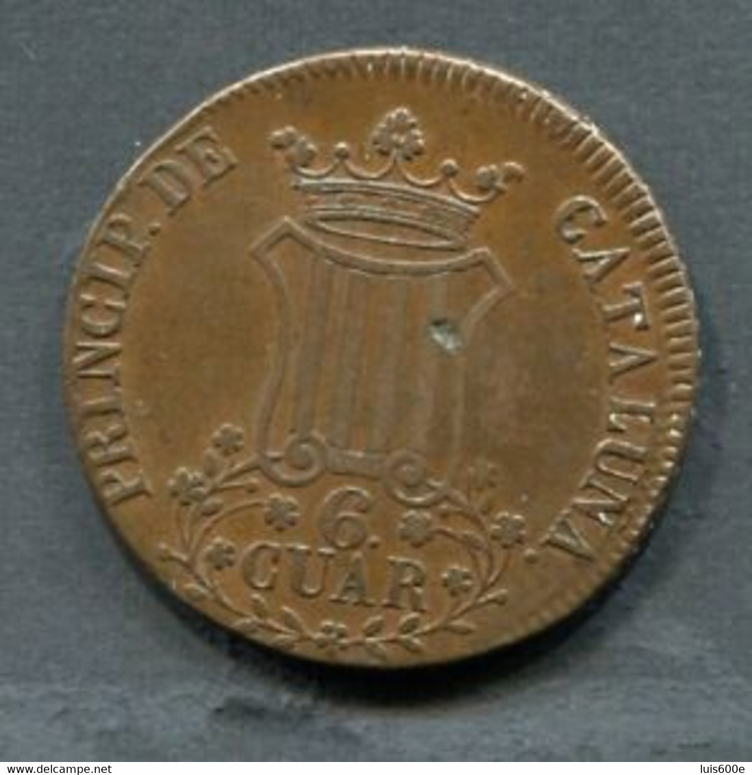 1836.ESPAÑA.MONEDA.ISABEL II.CATALUÑA.6 CUARTOS COBRE.BC - Münzen Der Provinzen