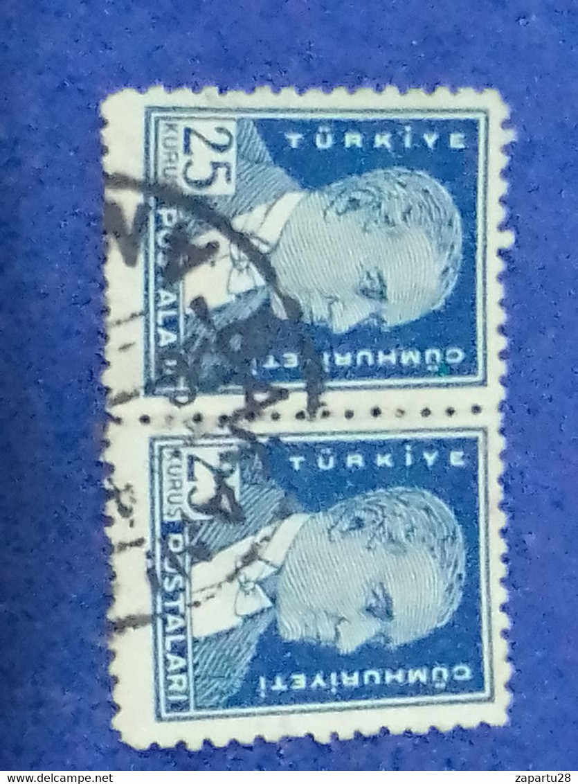TÜRKİYE- 1930- 54-     25K    BİRİNCİ  ATATÜRK  DAMGALI - Oblitérés