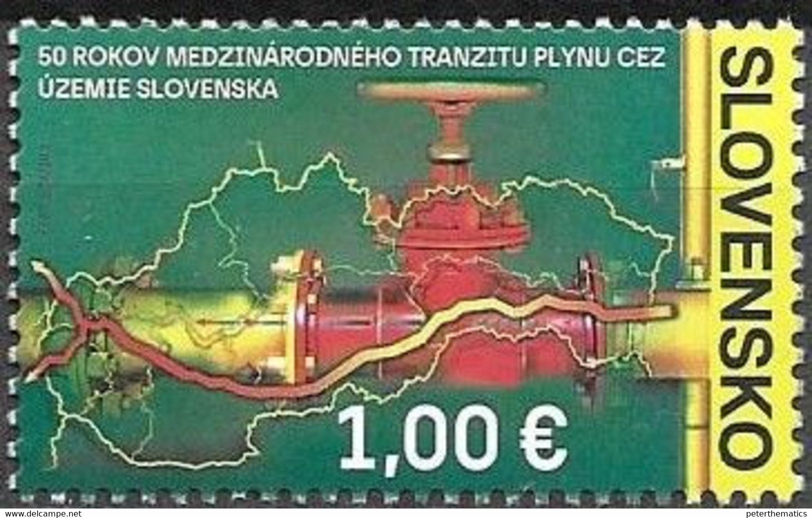 SLOVAKIA,  2022, MNH,ENERGY, GAS, LAUNCH OF INTERNATIONAL SYSTEM OF TRANSMISSION OF GAS VAL SLOVAKIA, 1v - Gas