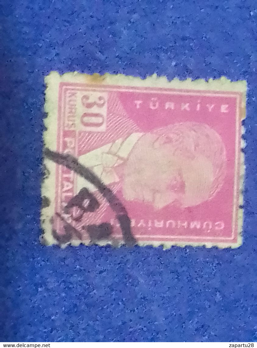 TÜRKİYE- 1930- 54-     30K    BİRİNCİ  ATATÜRK  DAMGALI - Gebruikt