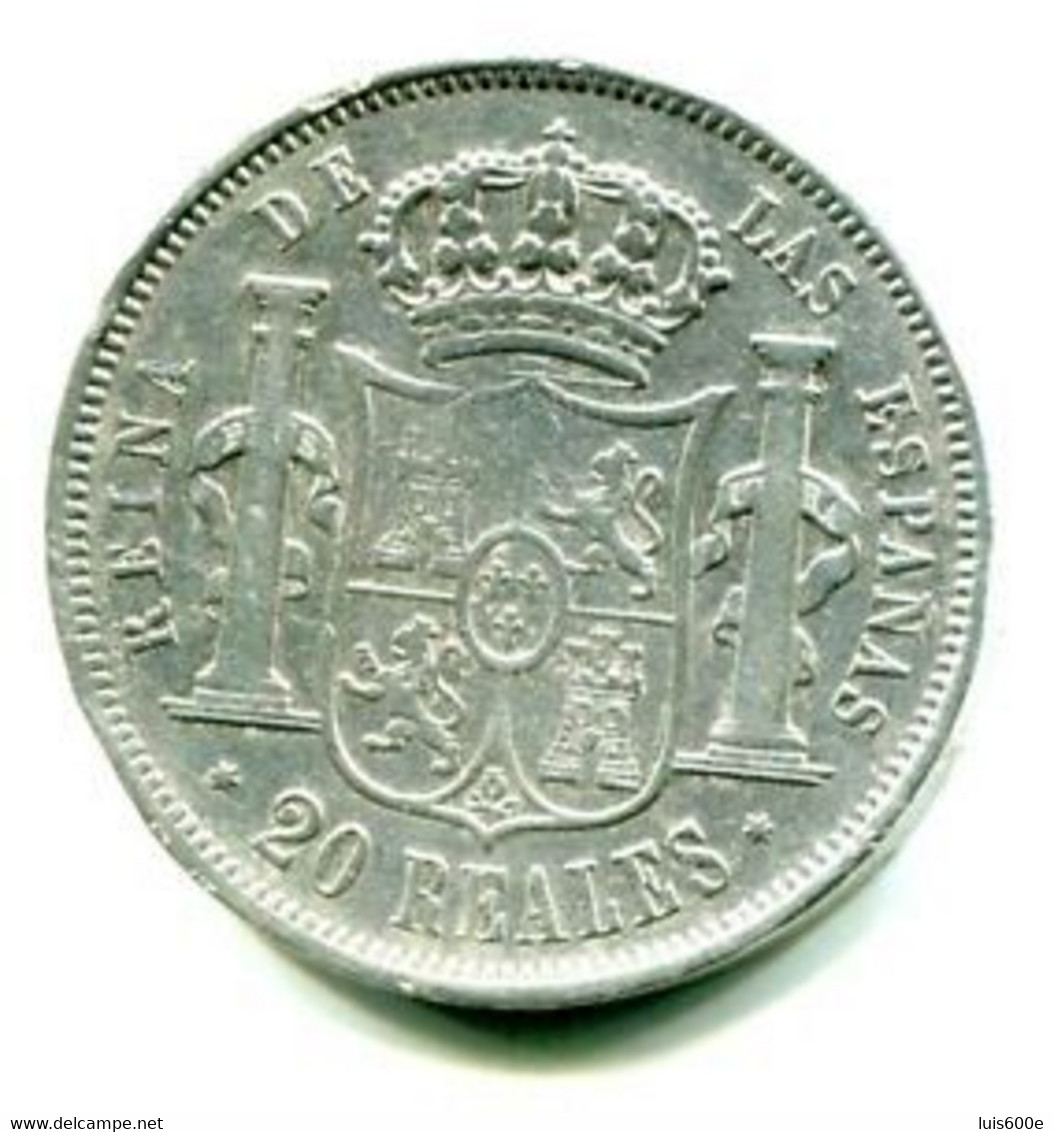 1854.ESPAÑA.MONEDA 20 REALES PLATA.ISABEL II. MADRID. 25,80 GR. MBC - Münzen Der Provinzen