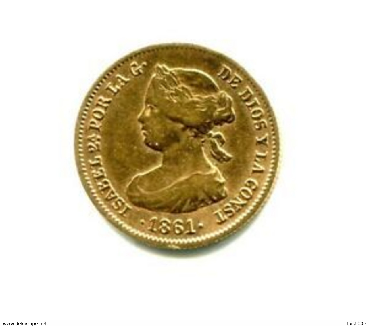 1861.ESPAÑA.MONEDA 20 REALES ORO .ISABEL II. MADRID. 1,74 GR. MBC - Provincial Currencies