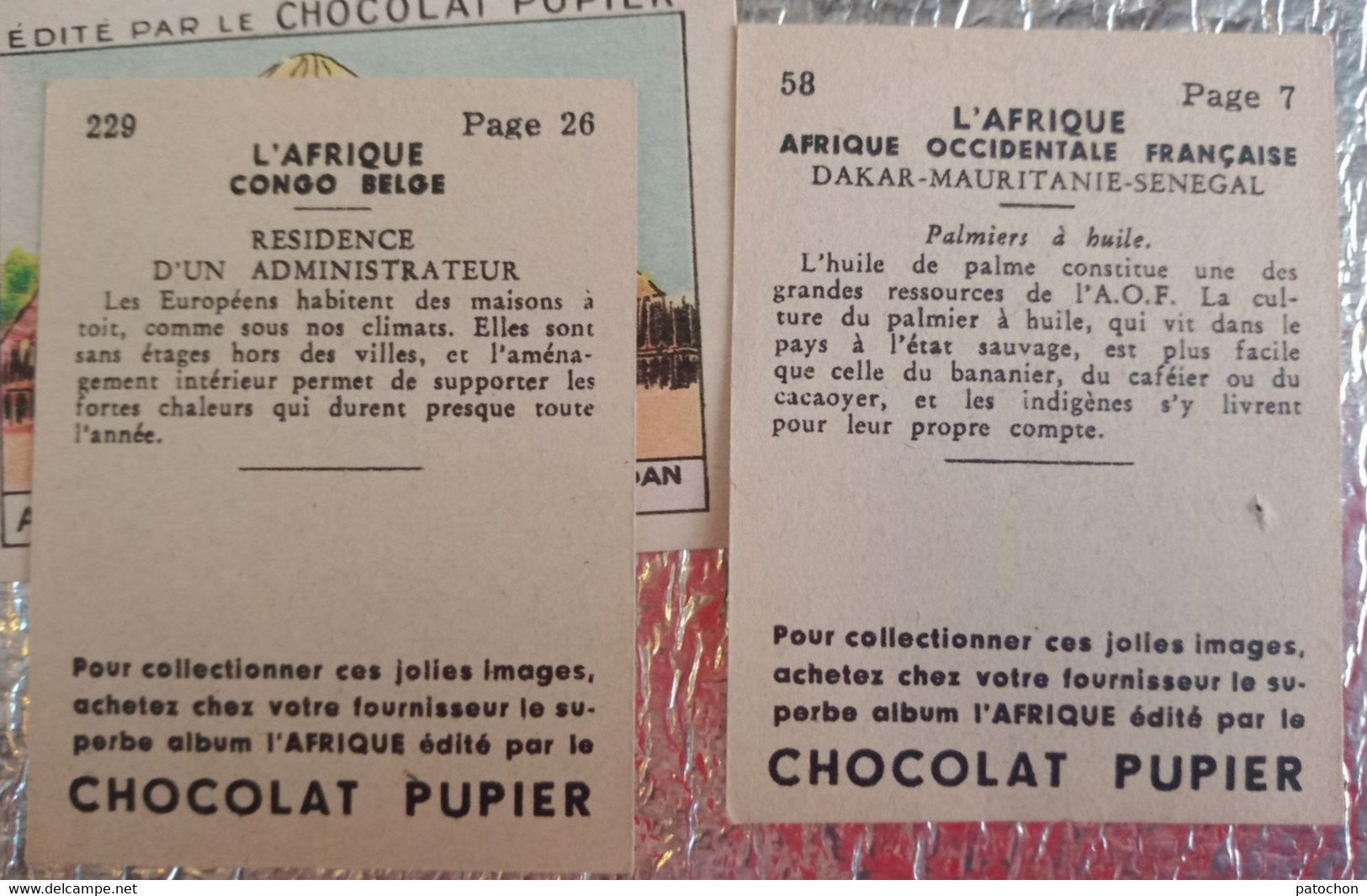 12 Vignette Image Panini AOF Etc Les Colonies Chocolat PUPIER + Doublon - Chocolade