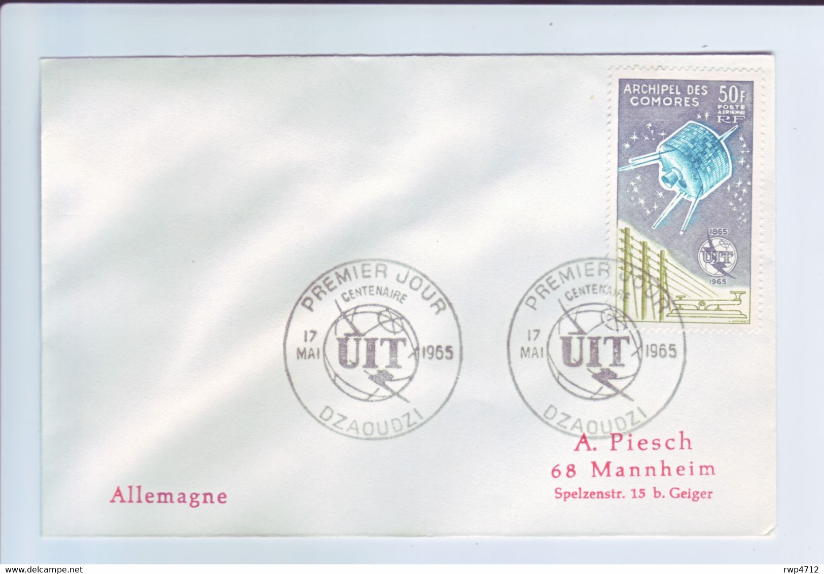 COMORES   FDC  Mi.-Nr. 67  UIT  ITU 1965 - Lettres & Documents