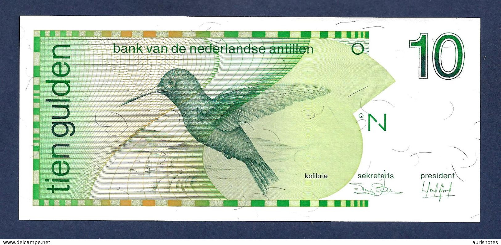 Netherlands Antillles 10 Gulden 1986 P23a VF+ - Antille Olandesi (...-1986)