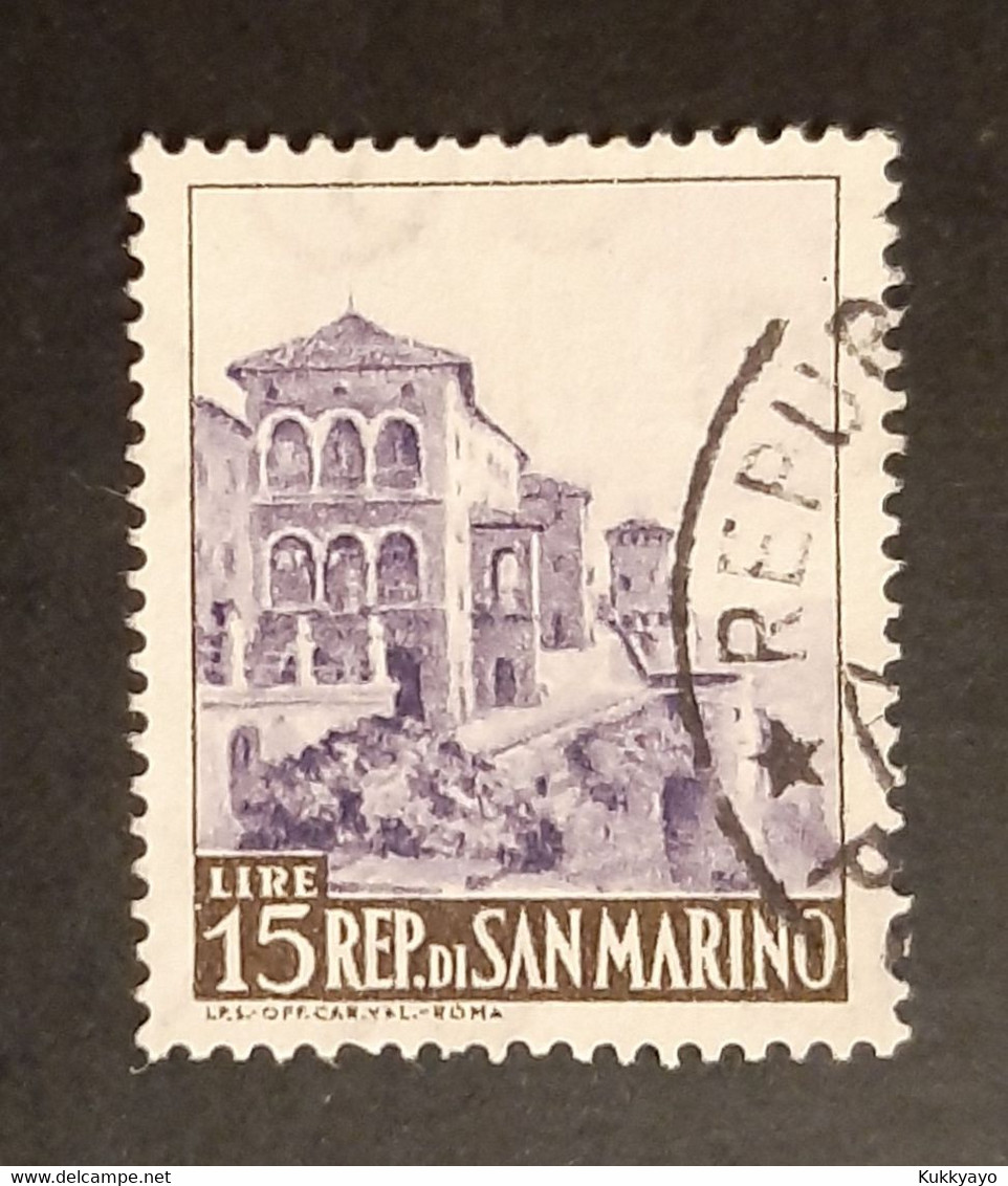 Francobolli San Marino Vedute 15L 1966 - Gebraucht