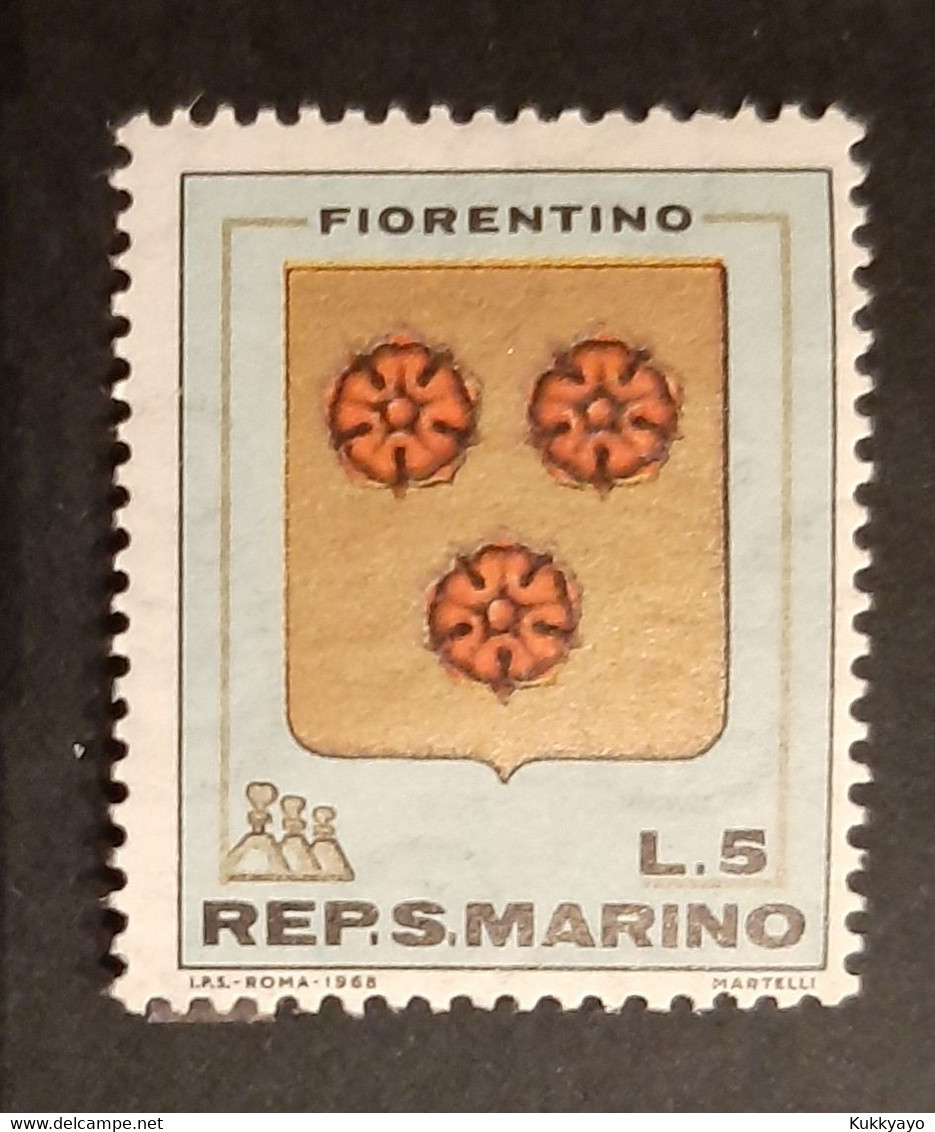 Francobolli San Marino Stemmi Fiorentino 5L 1968 - Gebruikt