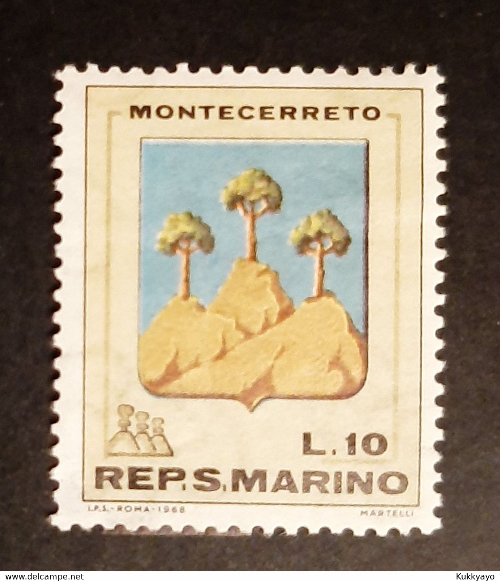 Francobolli San Marino Stemmi Montecerreto 10L 1968 - Gebruikt