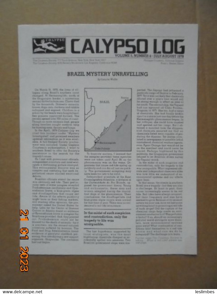 Cousteau Society Bulletin Et Affiche En Anglais : Calypso Log, Volume 5, Number 2 (April 1978) - Nature/ Outdoors