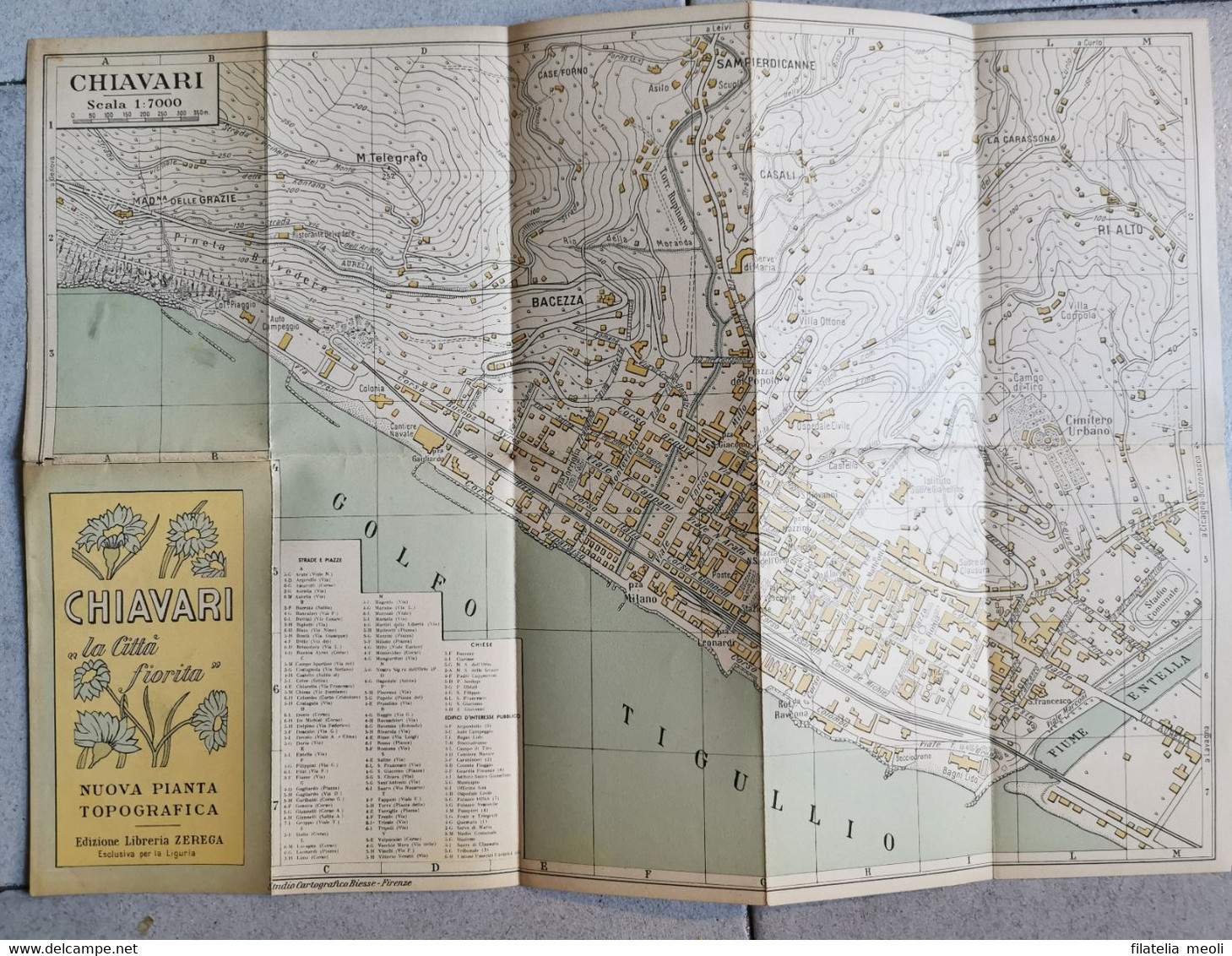 CHIAVARI ANNI'40-'50 MAPPA TOPOGRAFICA - Cartes Topographiques