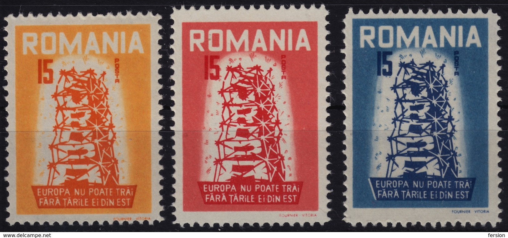 1956 Romania Exile Europe Europa CEPT LABEL VIGNETTE CINDERELLA Heraclio Fournier SPAIN Vitoria - 1956