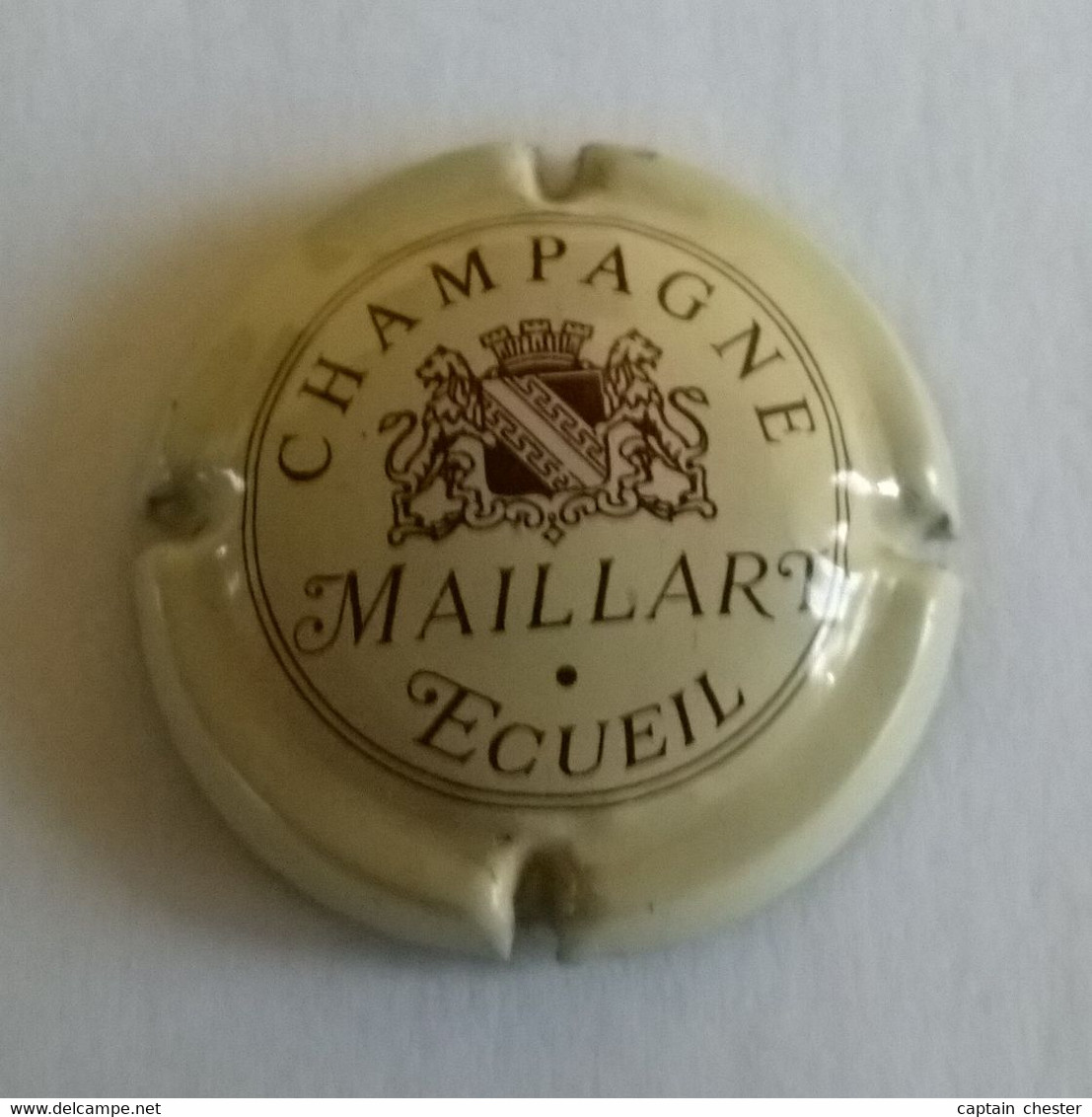 PLAQUE DE MUSELET DE CHAMPAGNE " MAILLART N° 1 " CREME ET MARRON - De Venoge