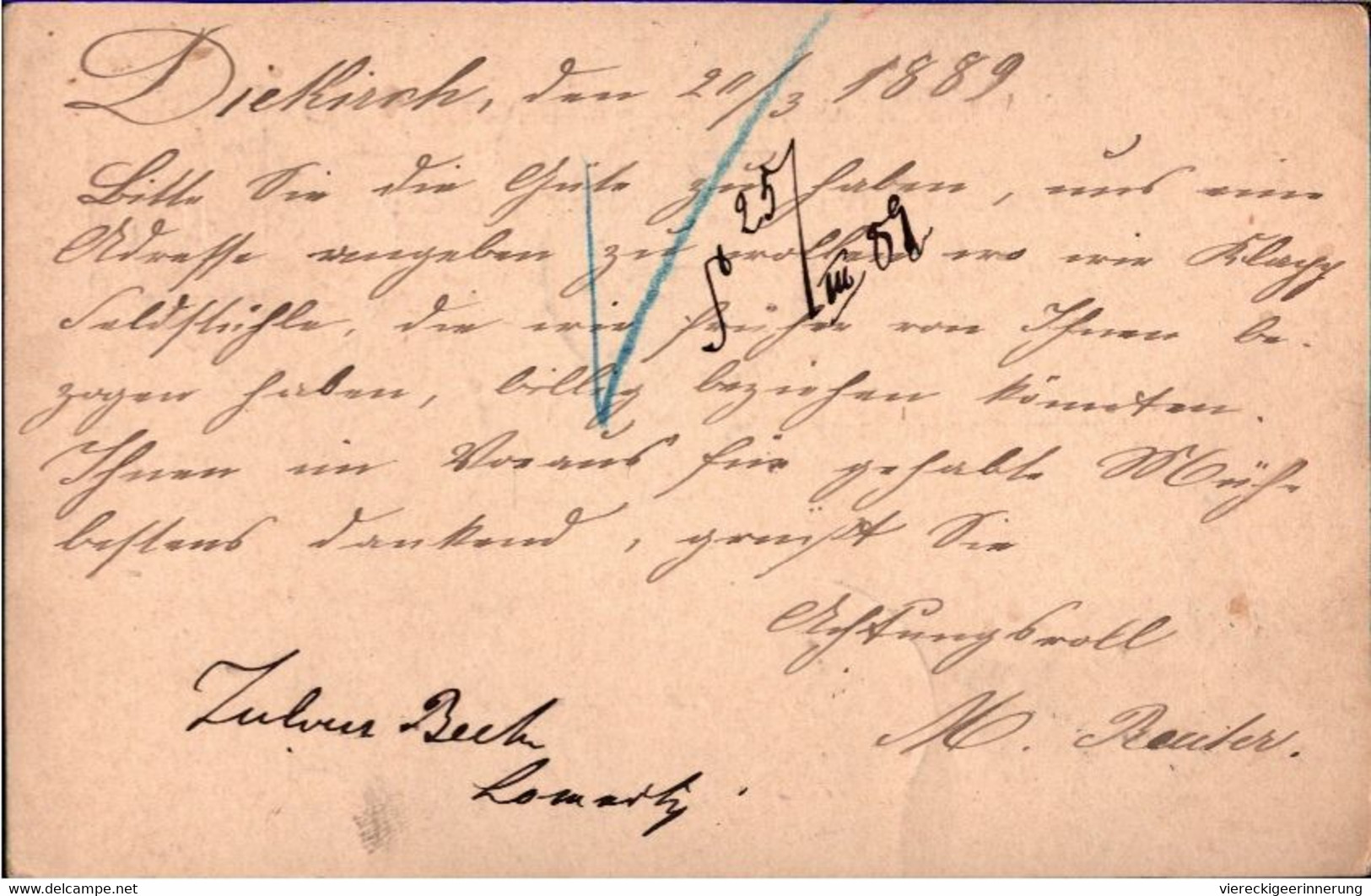 ! 1889 Ganzsache Aus Diekirch In Luxemburg, Luxemborg - Enteros Postales