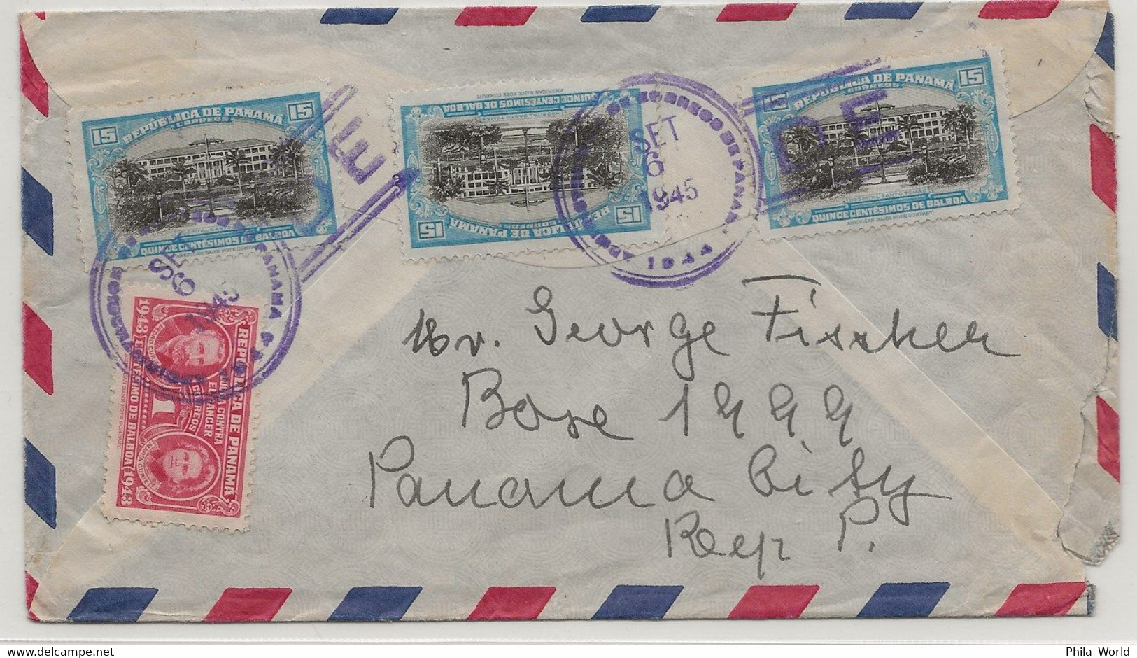 PANAM PAA 1945 PANAMA > SUIZA SWISS SUISSE Genève Correo Aereo TRANSATLANTICO Via Air Mail Par Avion Clipper - Avions