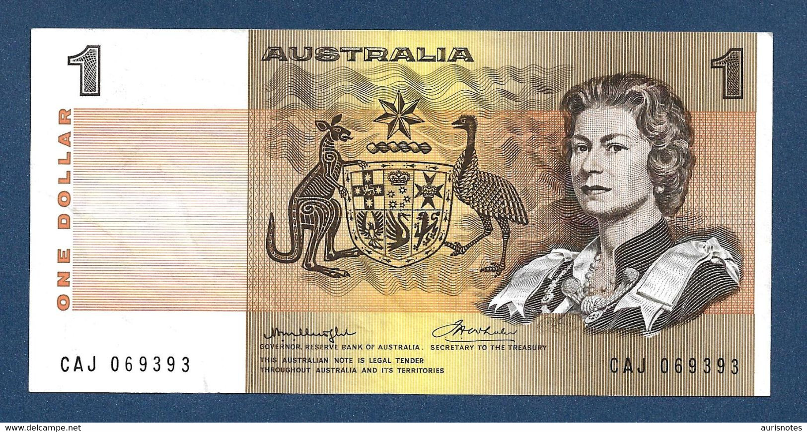 QEII Australia $1 Dollar 1976 Center Thread P42b1 EF/AU - 1974-94 Australia Reserve Bank (papier)