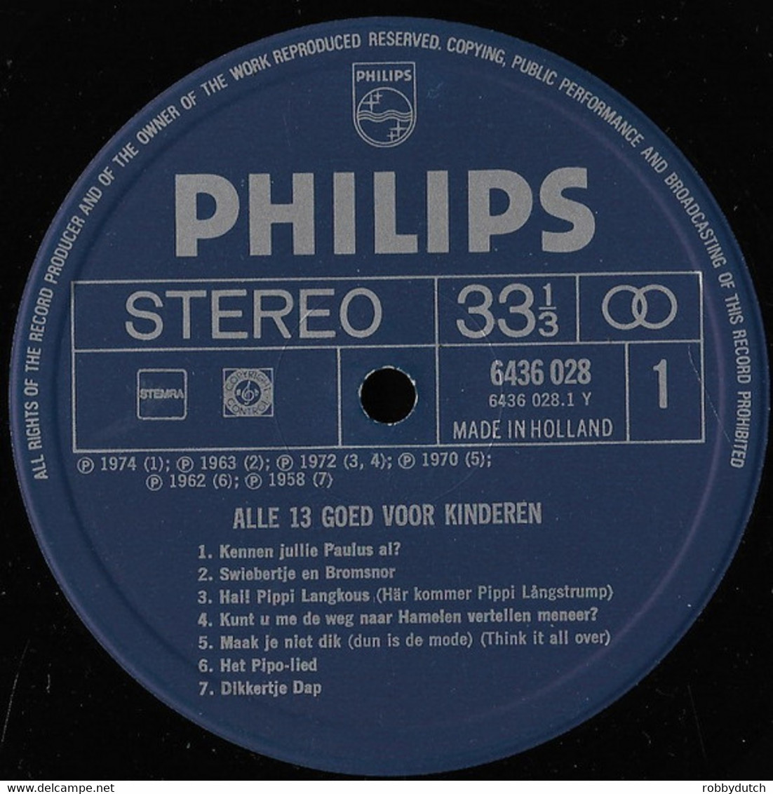 * LP *  ALLE 13 GOED VOOR KINDEREN - DIVERSE ARTIESTEN (Holland 1974 - Niños