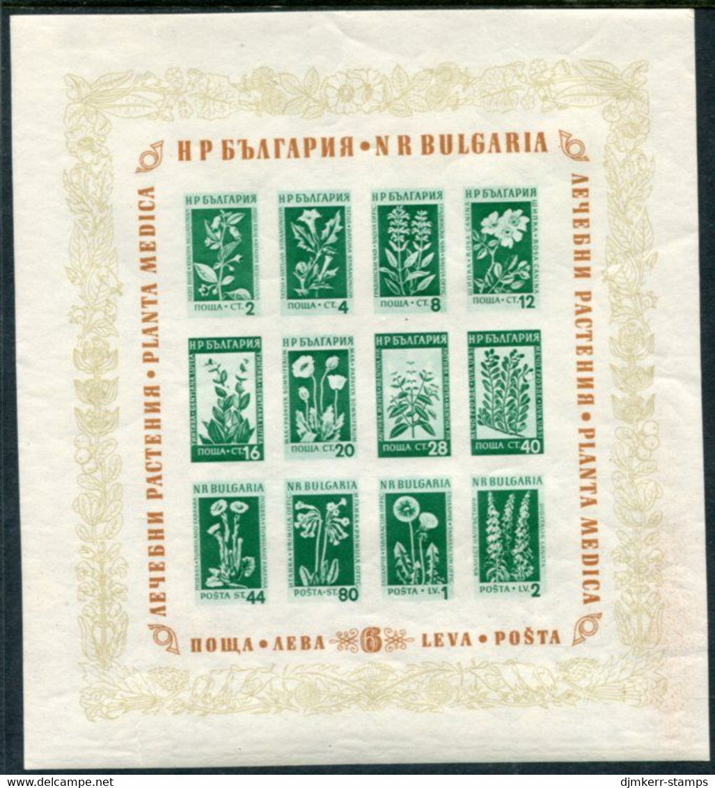 BULGARIA 1953 Alpine And Medicinal Plants Block MNH / **  Michel Block 4 - Unused Stamps