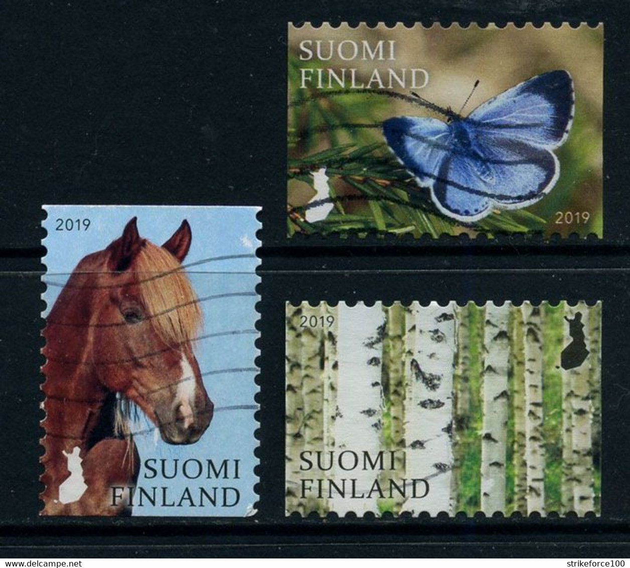 Finland 2019 - Finland's Nature Signs II, Part Set Of Used Stamps (3 Of 5). - Gebraucht