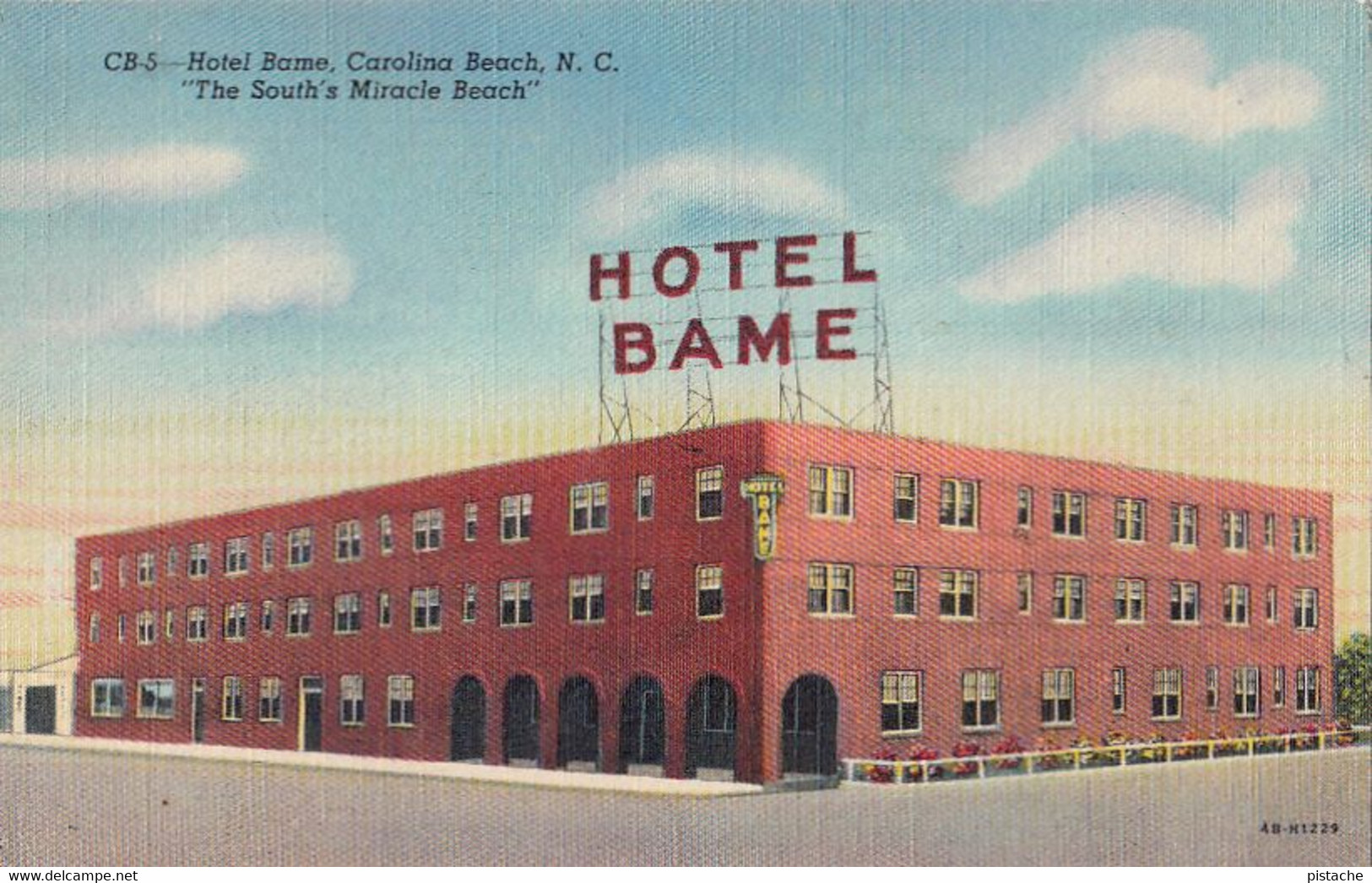3554 – Carolina Beach North Carolina N.C. USA – Hotel Bame 1930-1945 – Linen – Good Condition – See Both Scans - Carolina Beach