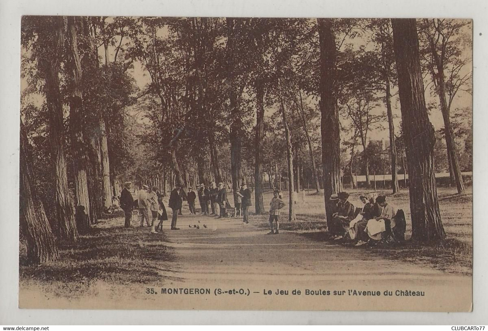 Montgeron (91) : Jeu De Boules Pétanque Sur L'avenue Du Château En 1924 (animé) PF. - Montgeron