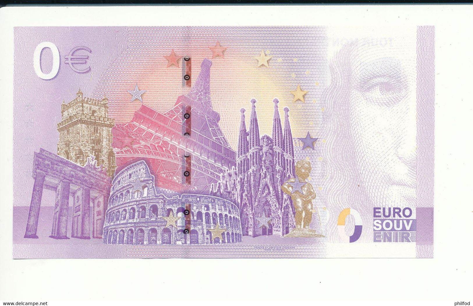 Billet Touristique  0 Euro  - TOUR MONTPARNASSE - PARIS - UEAE - 2020-5 - ANNIV - N° 9706 - Autres & Non Classés