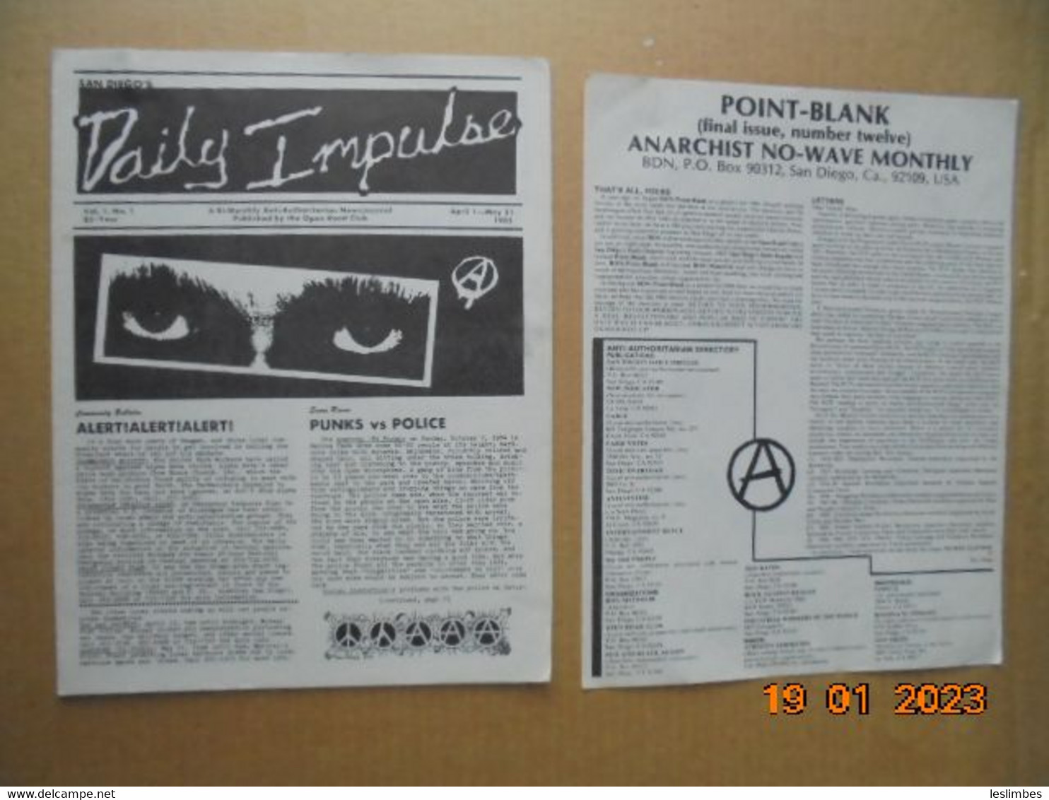 San Diego's Daily Impulse : A Bi-monthly Anti-Authoritarian NewsJournal Vol.1, No.1  (April - May 1985) Anarchist - News/ Current Affairs