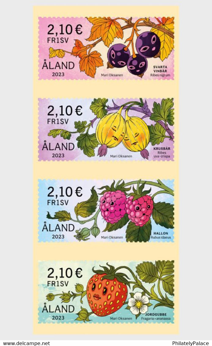 FINLAND 2023 Garden Berries ,Fruit,Food,Gardening,Nature, Enviropnment,Ecosystem,Set Of 4v MNH (**) - Ongebruikt