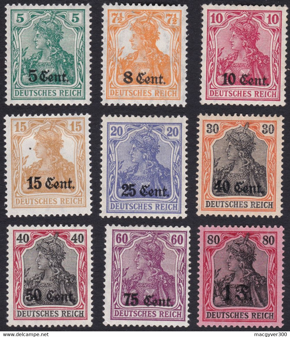 BELGIQUE, 1916, Timbres Occupation ( COB OC27 Au 35 *) - OC26/37 Zonas Iniciales