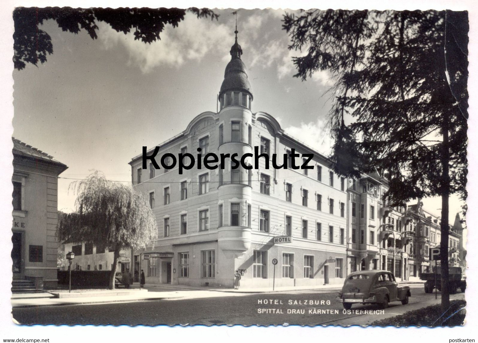 ALTE POSTKARTE SPITTAL AN DER DRAU HOTEL SALZBURG LKW Pickup Truck Lorry Kärnten Austria Ansichtskarte AK Cpa Postcard - Spittal An Der Drau