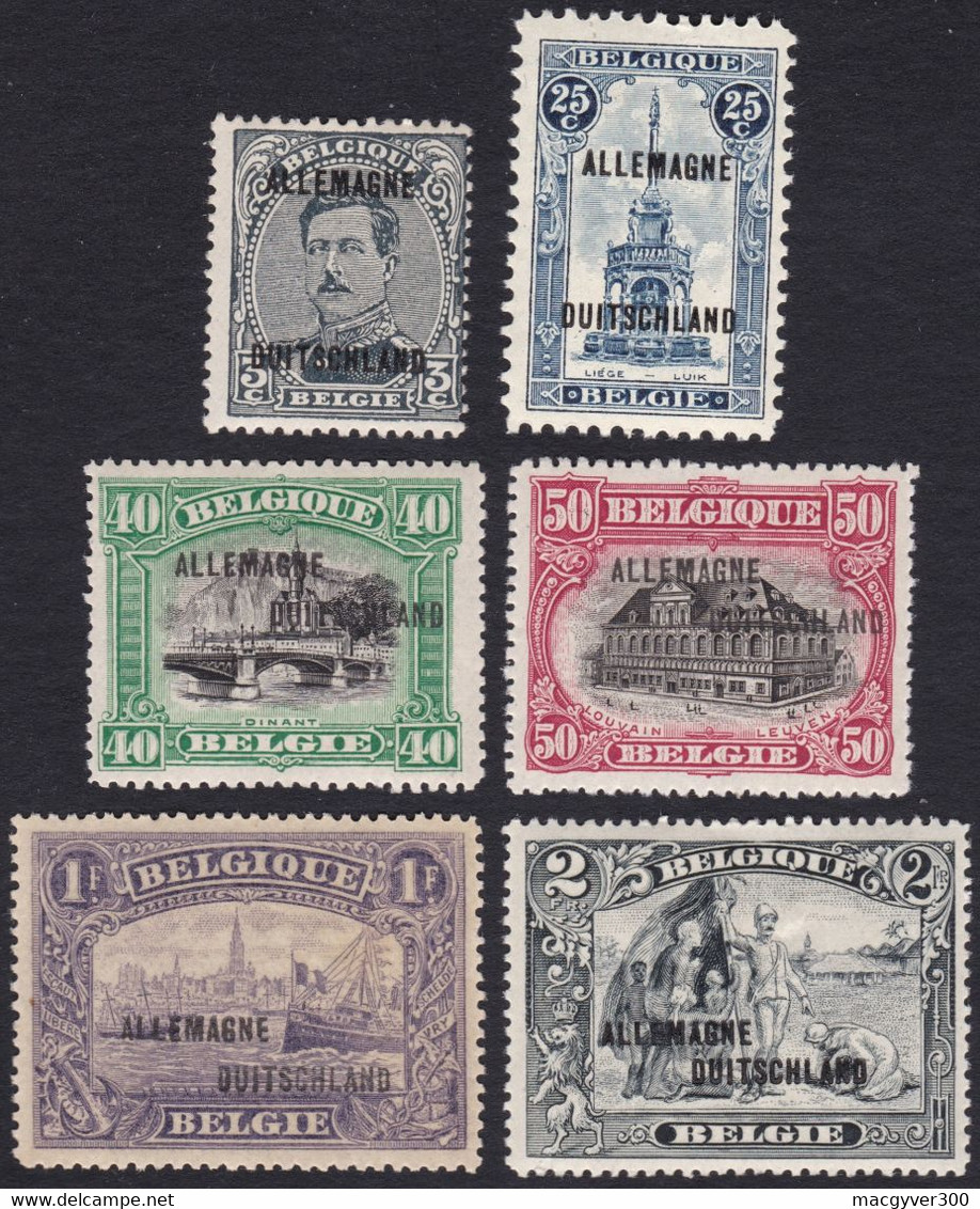 BELGIQUE, 1919, Timbres Occupation ( COB OC40-46-48-49-51-52Aa *) - OC38/54 Belgische Besetzung In Deutschland