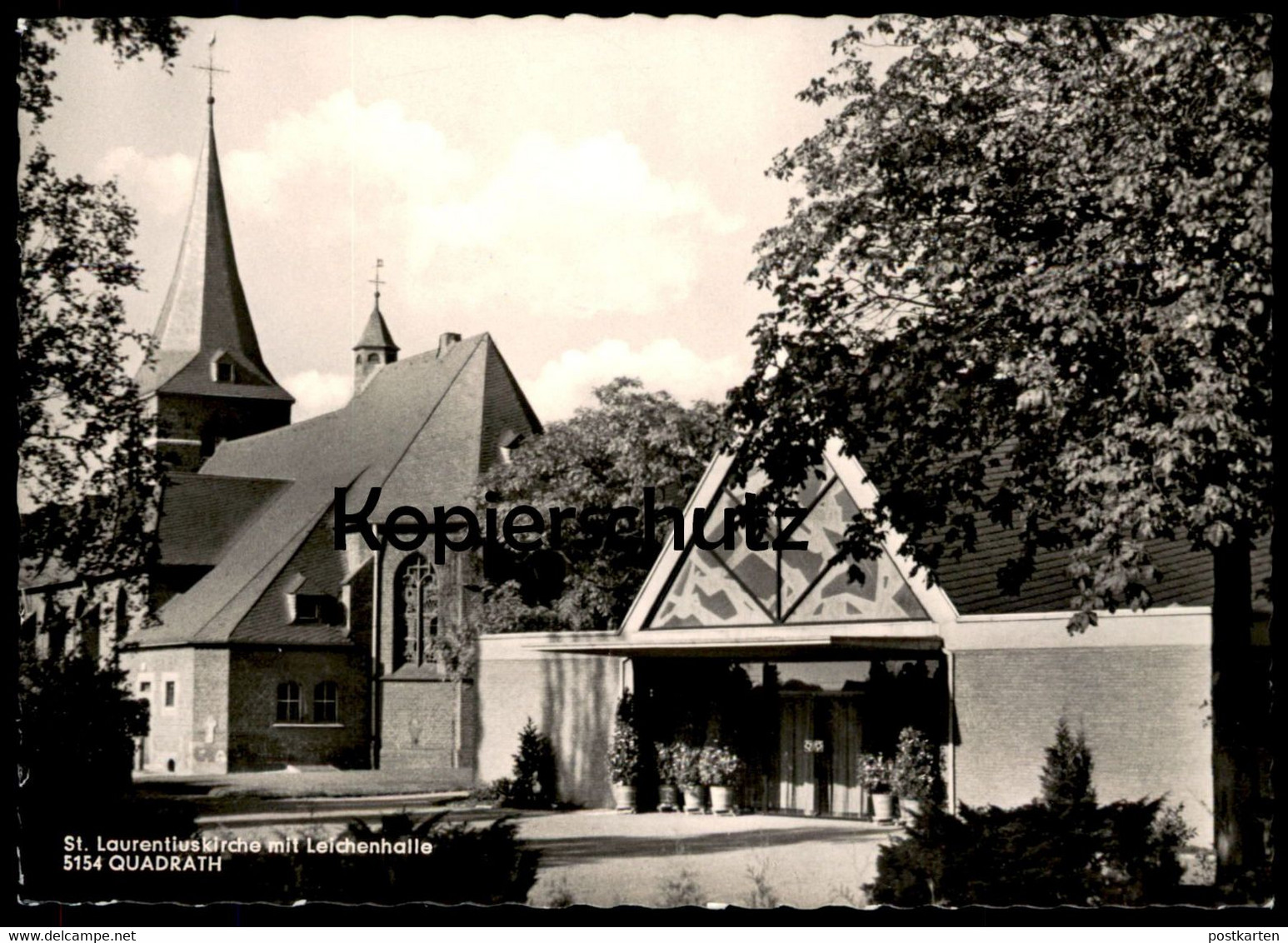 ÄLTERE POSTKARTE QUADRATH ICHENDORF ST. LAURENTIUS KIRCHE MIT LEICHENHALLE BERGHEIM ERFT Gertud Klimm Ansichtskarte AK - Bergheim