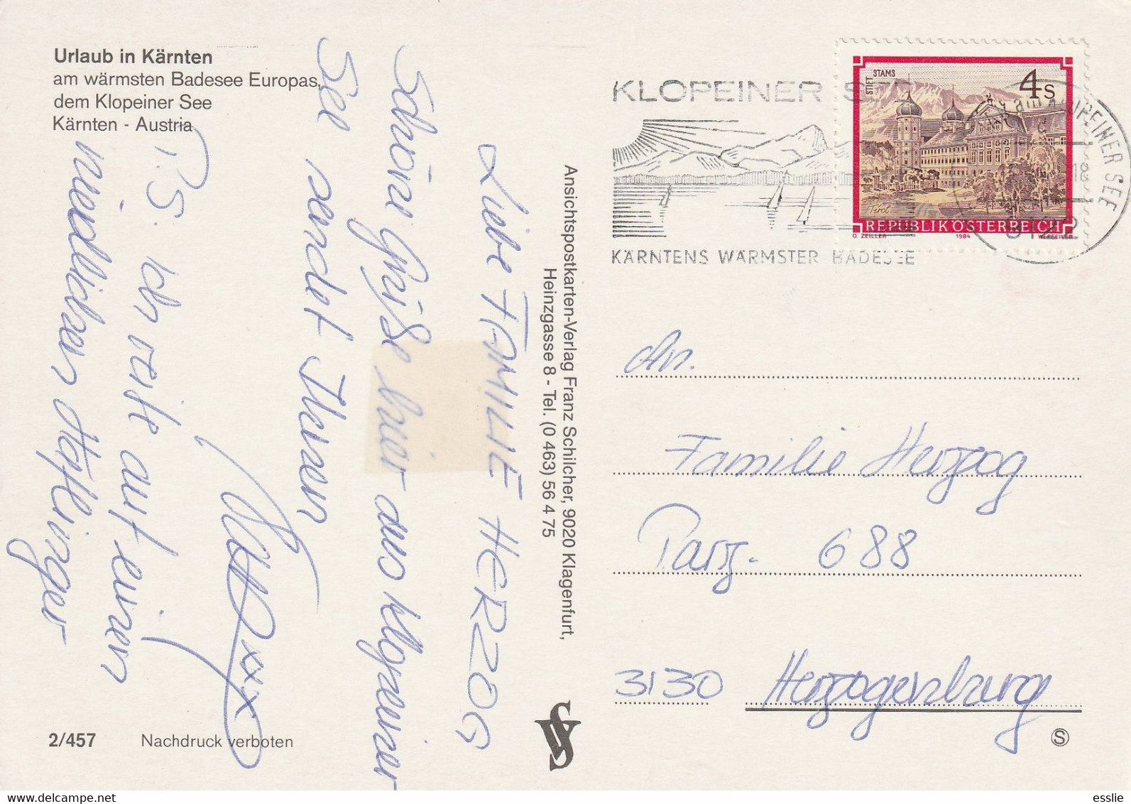 Austria Klopeiner See Karnten - Postcard Post Card - Warmster Badesee Urlaub - Klopeinersee-Orte