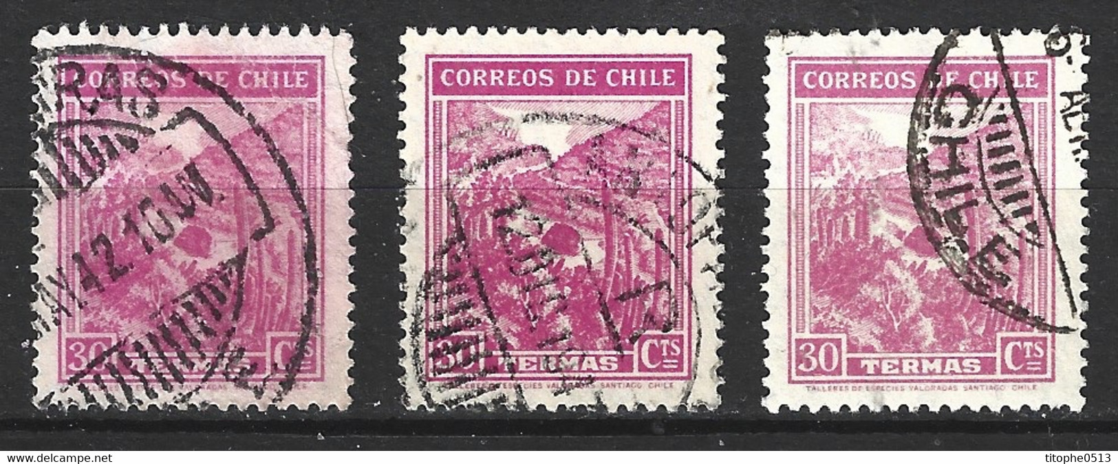 CHILI. Timbres Oblitérés. Source Thermale. - Thermalisme