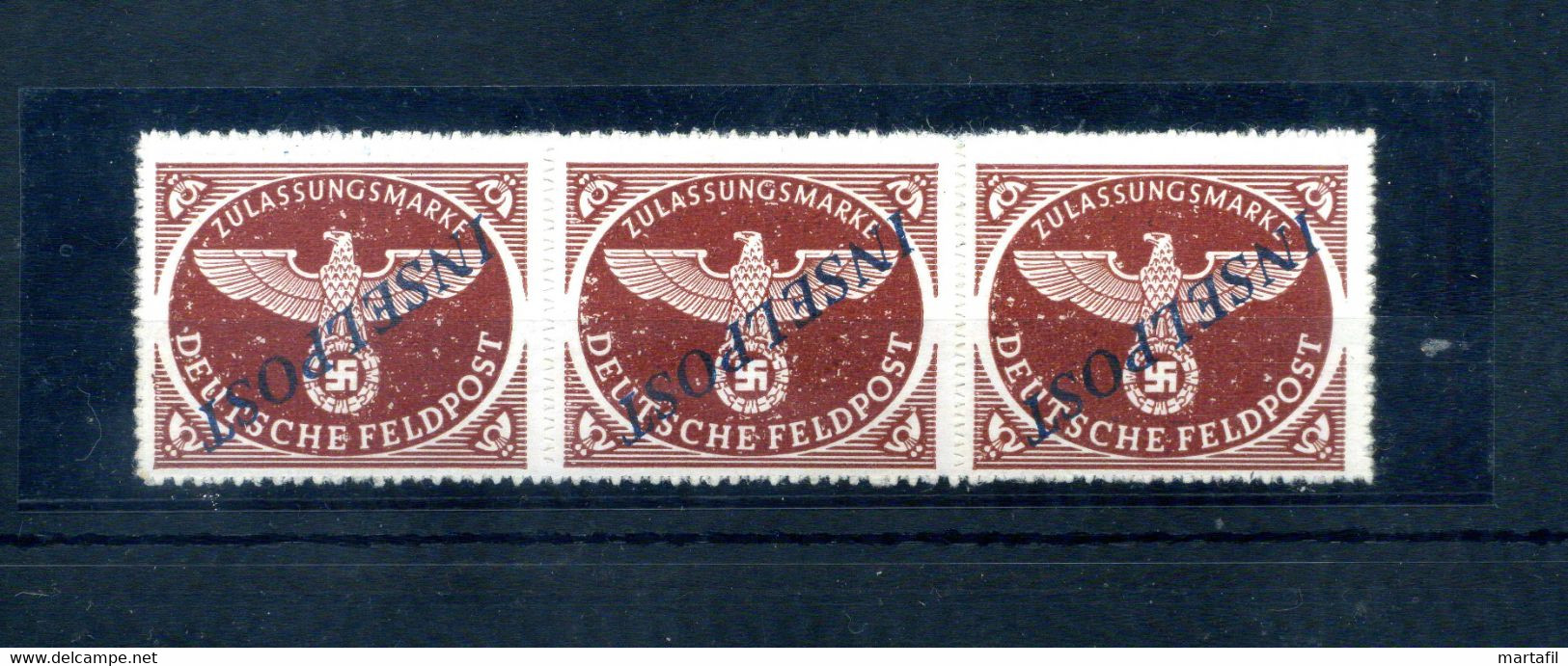 1944 Occupazione Tedesca EGEO Inselpost S5c Varietà Soprastampa Capovolta MNH ** - Egée