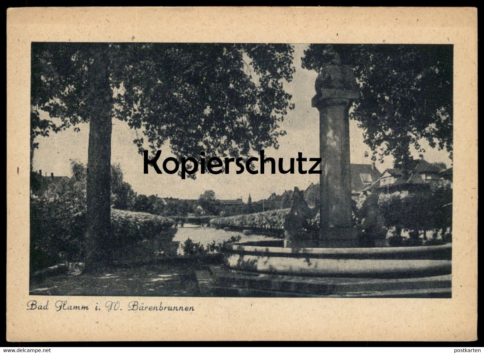 ALTE POSTKARTE BAD HAMM IN WESTFALEN BÄRENBRUNNEN Bär Bären Brunnen Ours Bear Ansichtskarte Postcard Cpa AK - Hamm