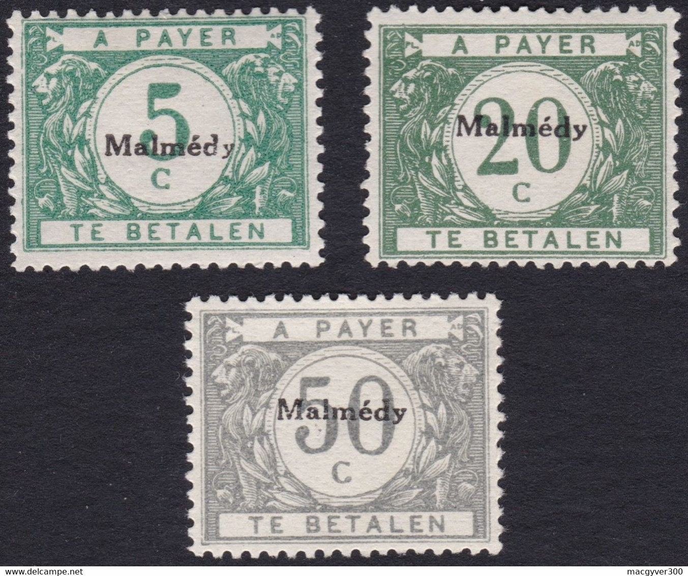 BELGIQUE, 1920, Timbres Occupation ( COB OC79-81-83 *) - OC55/105 Eupen & Malmédy