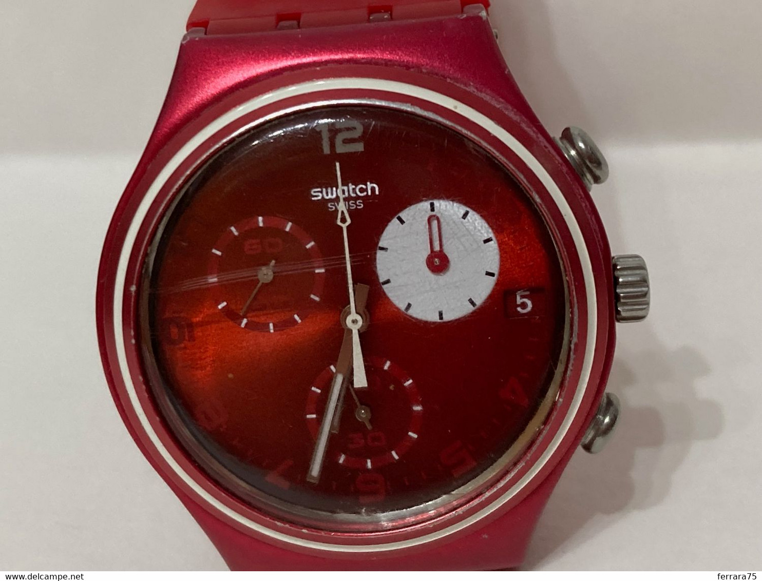 Watches bracket Swatch Irony Cronografo YCR4000AG Rosso funzionante senza scatola