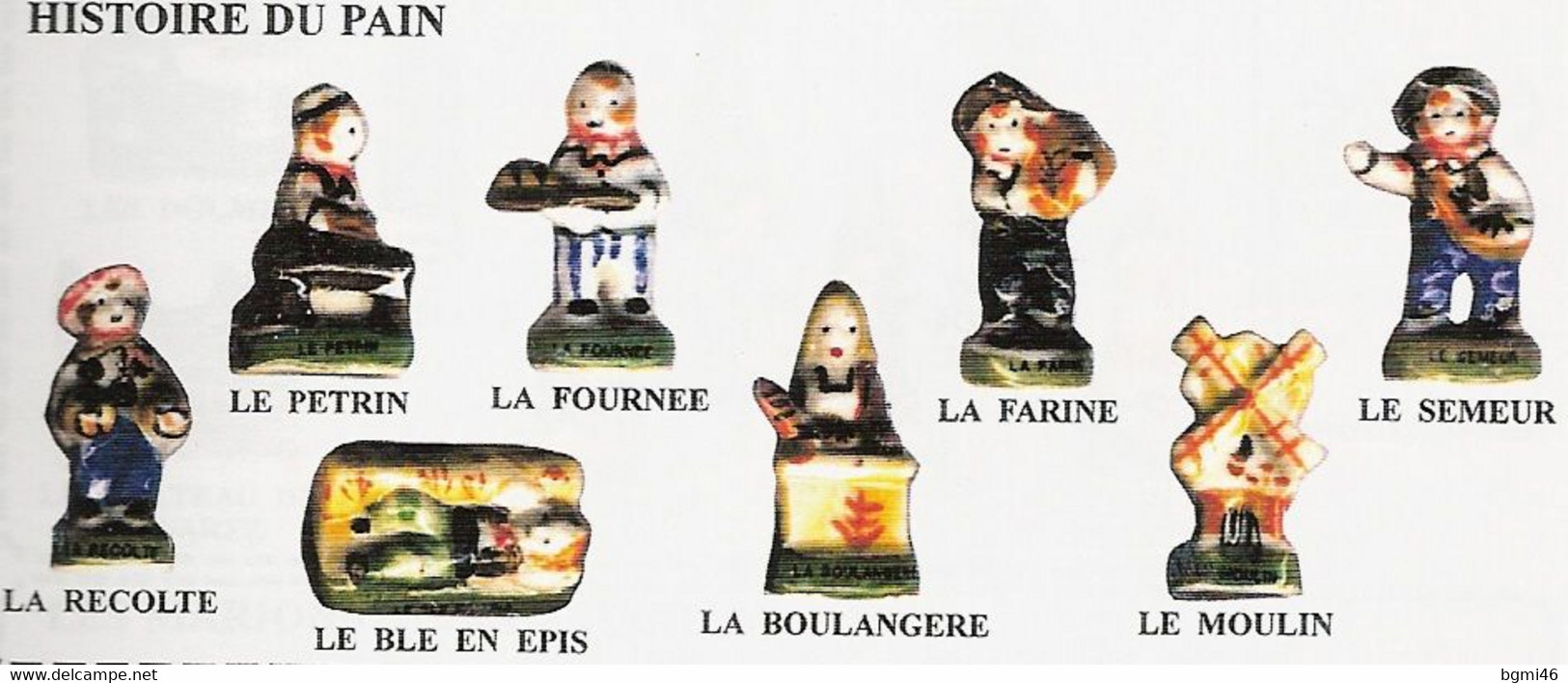 Fève Porcelaine En Pied  :  HISTOIRE DU PAIN  : Série De 8 Fèves : NORDIA 1997 - Geschiedenis