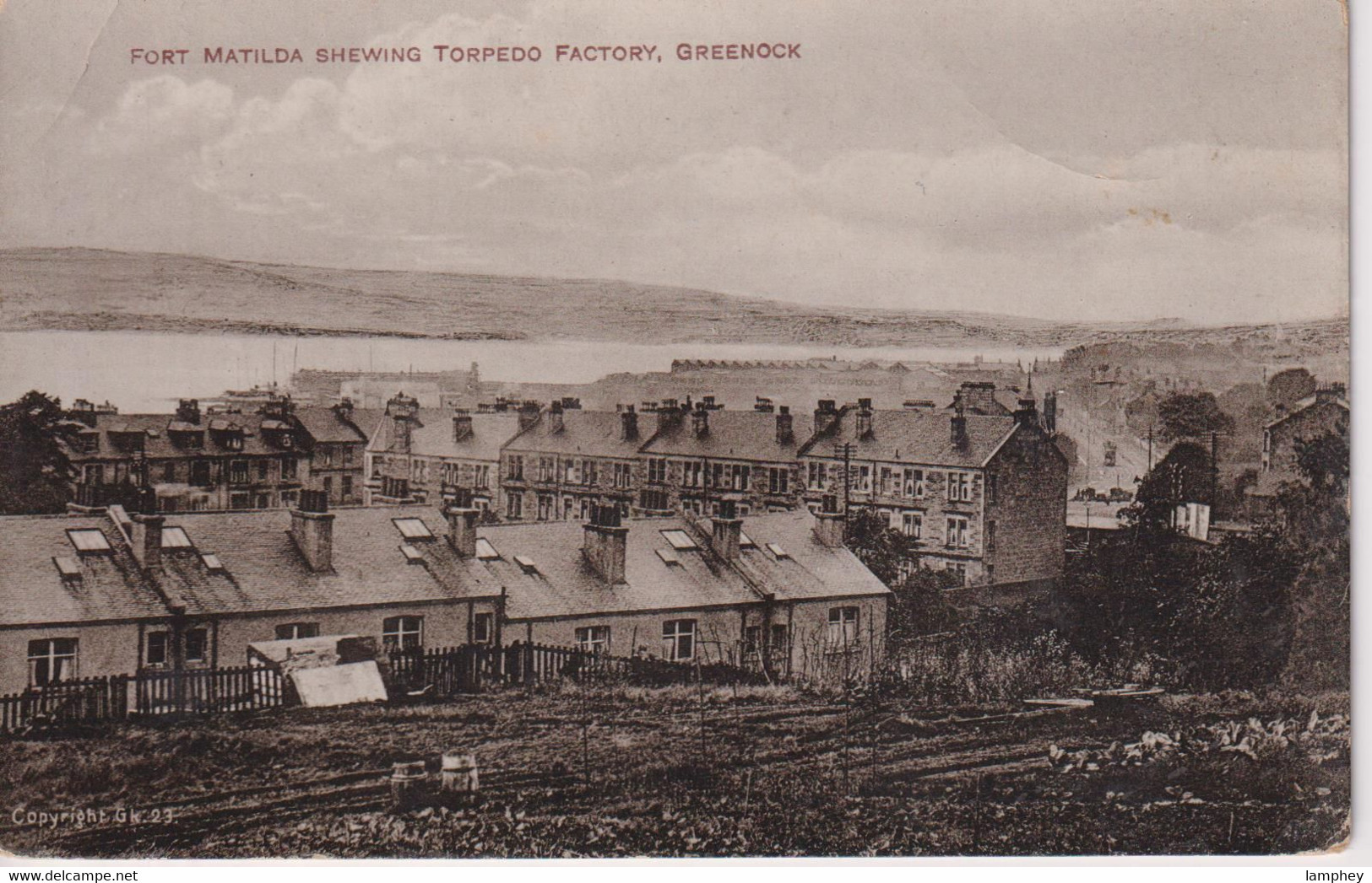 1920s RPPC Postcard OfFort Matilda, GREENOCK  (Showing Torpedo Factory) - Renfrewshire