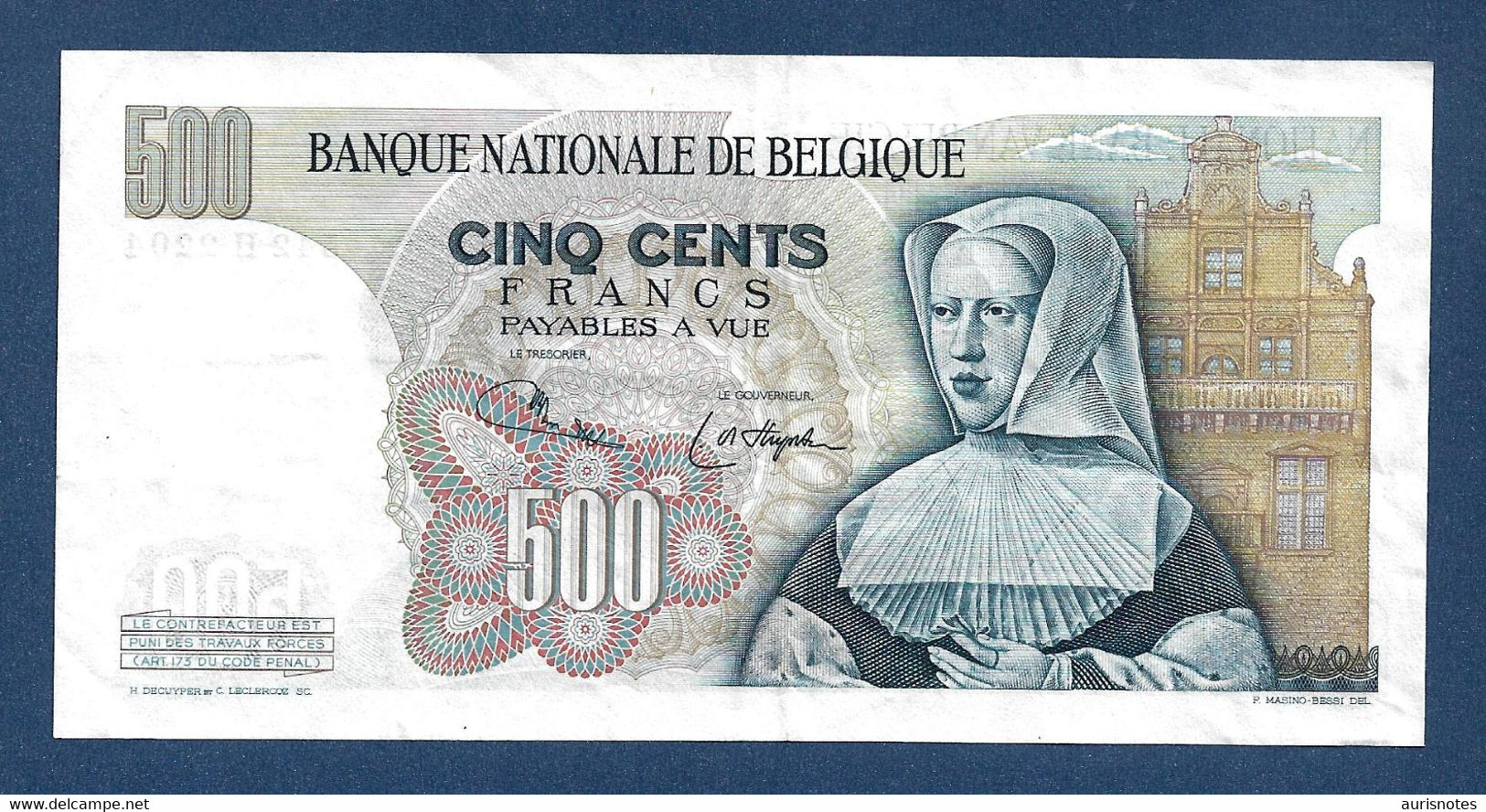 Belgium 500 Francs 1975 Last Date 29. 04. 75 P-135b VF+/EF - 500 Frank