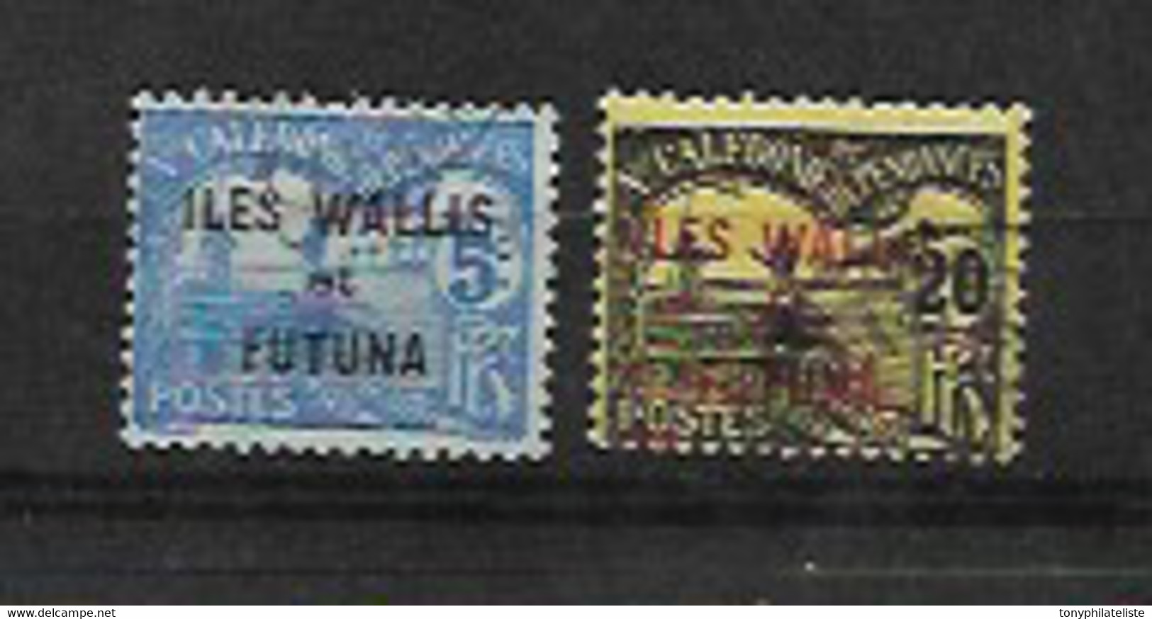 Timbres Taxes De Wallis Et Futuna De 1920 N°1 + N°4 Oblitérés - Portomarken