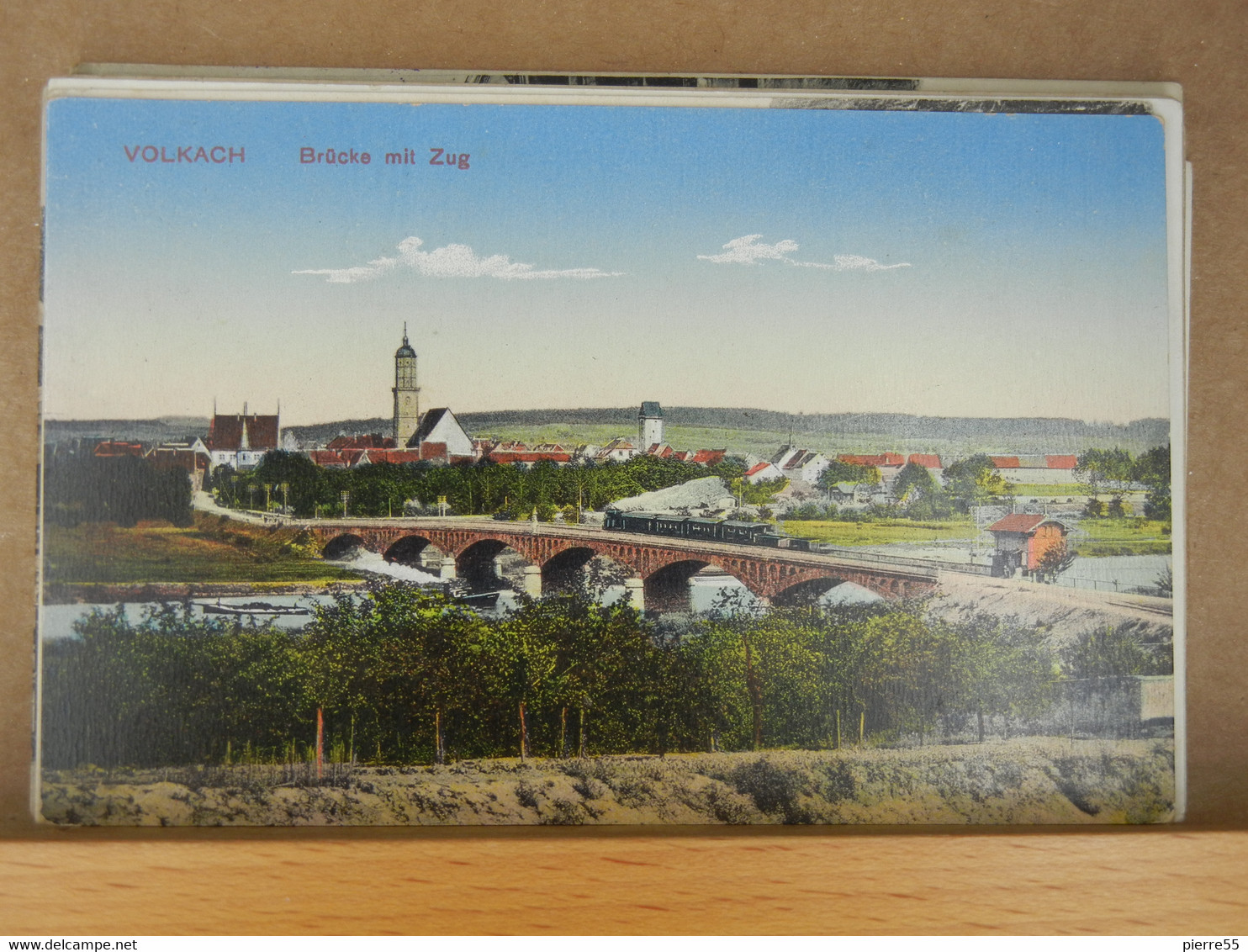 VOLKACH - BRÜCKE MIT ZUG - 1915 - TTBE, NICE CONDITION - COULEURS - Kitzingen