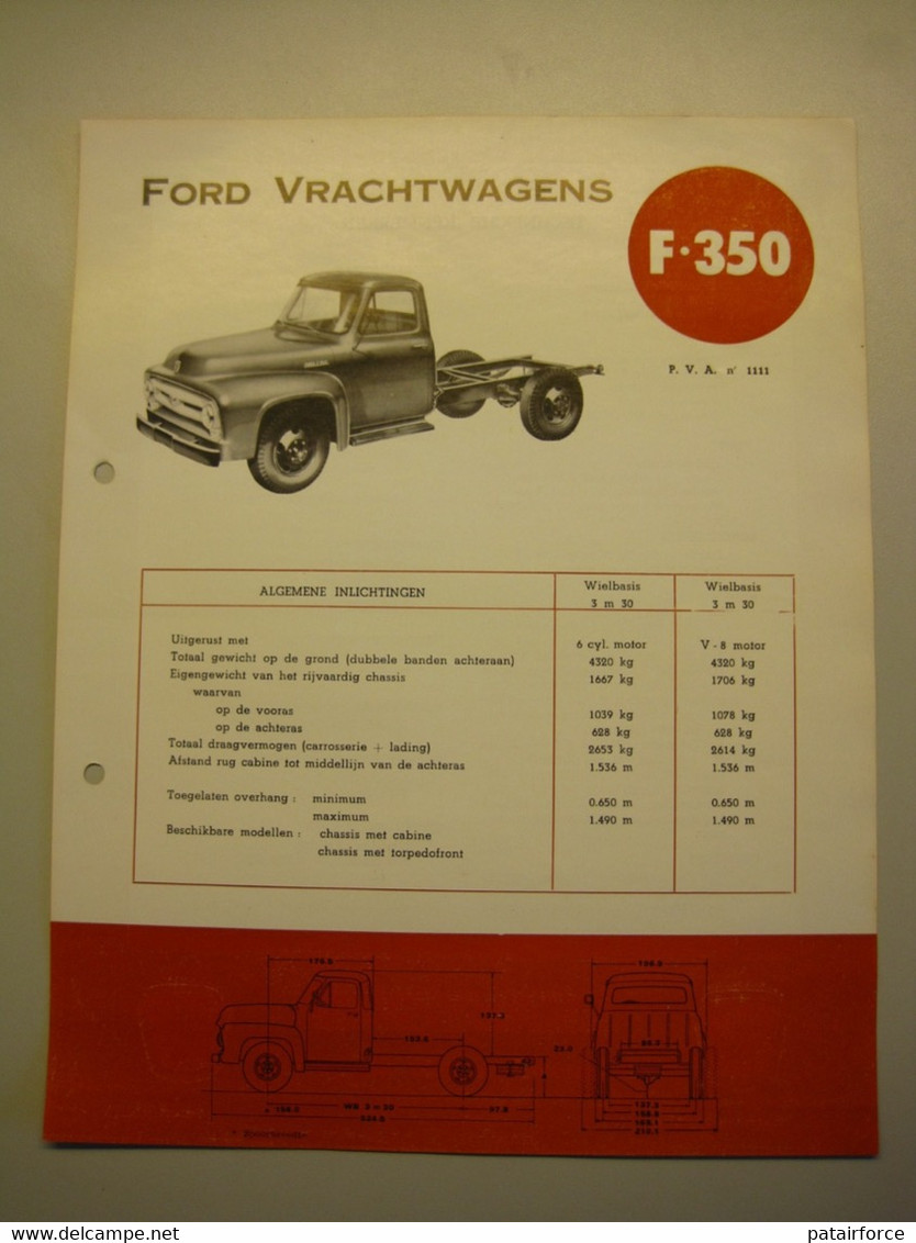 Ford  Vrachtwagens F 350   /     FORD MOTOR COMPANY ( Belgium) - Camion