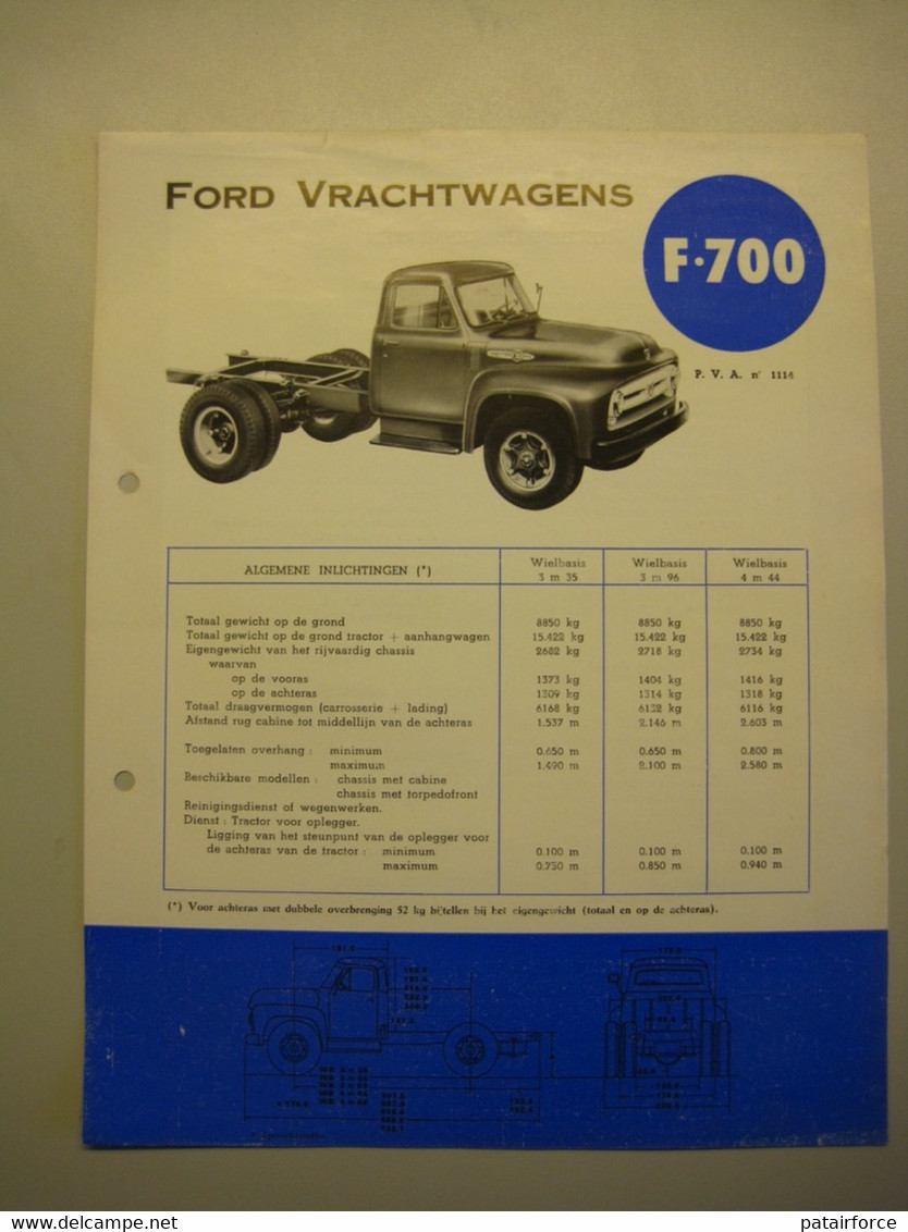 Ford  Vrachtwagens F 700   /     FORD MOTOR COMPANY ( Belgium) - Camions