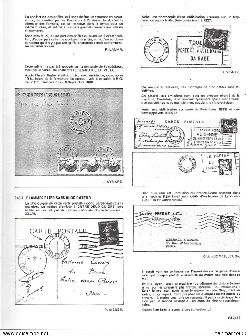 Les Feuilles Marcophiles N° 247 4e Trimestre 1986 - Français (àpd. 1941)