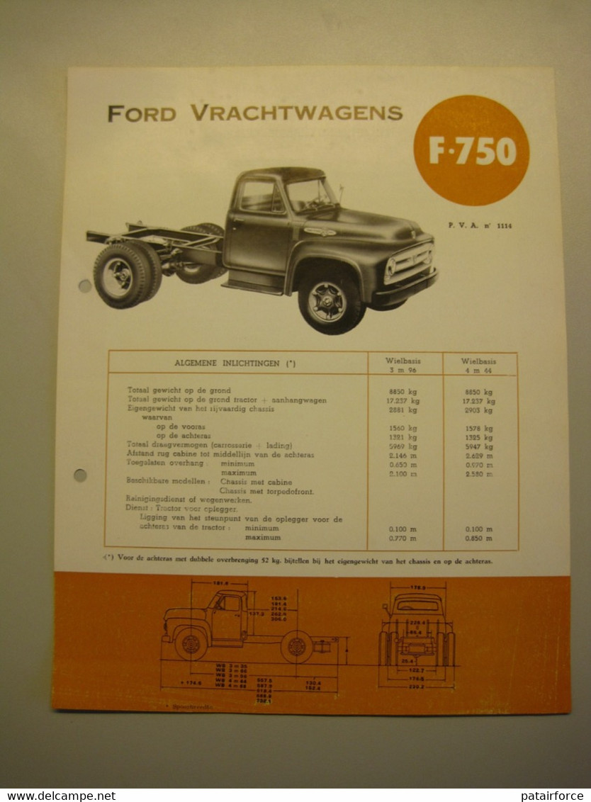 Ford  Vrachtwagens F 750   /     FORD MOTOR COMPANY ( Belgium) - LKW