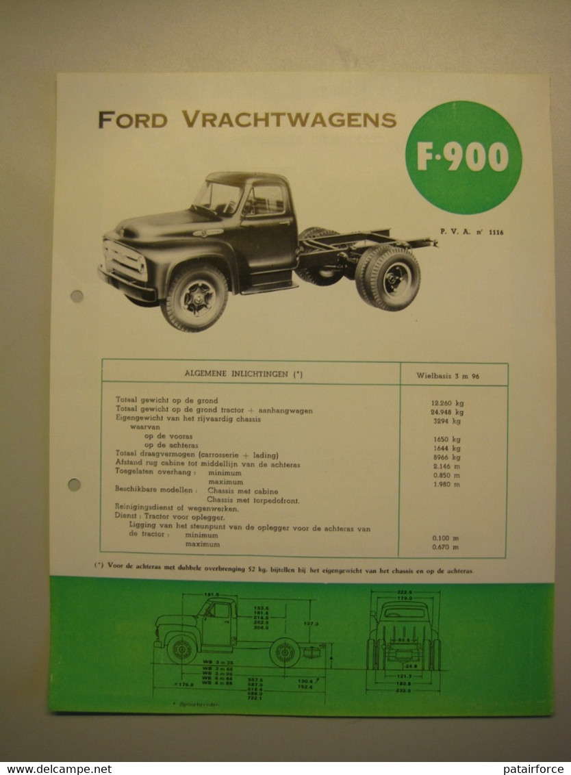 Ford  Vrachtwagens F 900   /     FORD MOTOR COMPANY ( Belgium) - Trucks