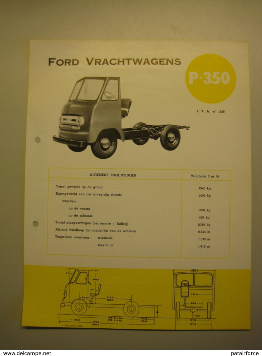 Ford  VrachtwagensP 350   /     FORD MOTOR COMPANY ( Belgium) - Camion