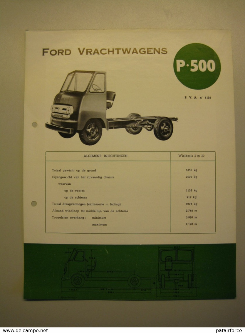 Ford  Vrachtwagens   P 500   /     FORD MOTOR COMPANY ( Belgium) - LKW