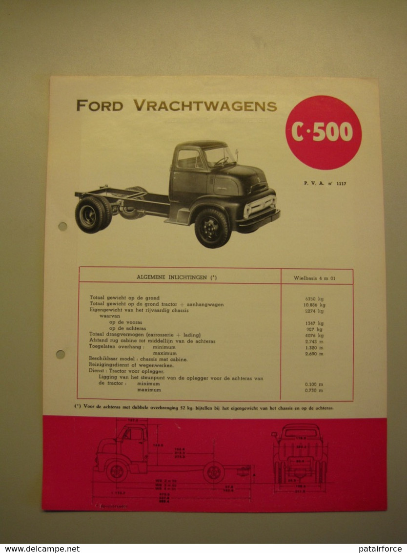 Ford  Vrachtwagens C 500   /     FORD MOTOR COMPANY ( Belgium) - Camions